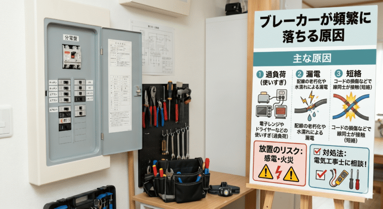 ブレーカーが頻繁に落ちる原因は？放置のリスクと対処法を電気工事士が解説
