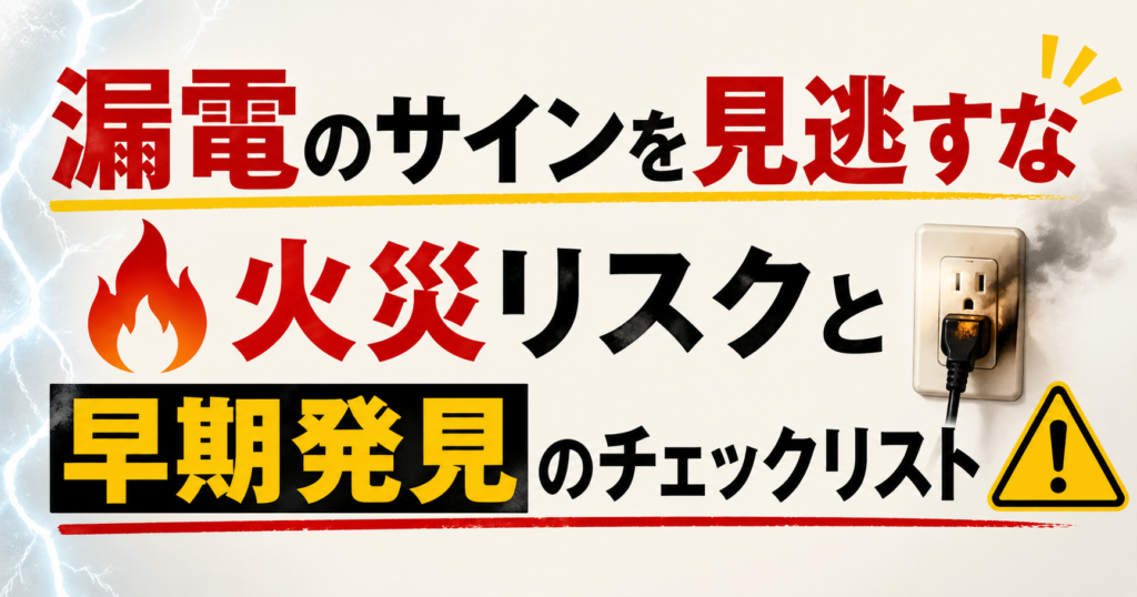 漏電のサイン｜焦げ臭さ・ブレーカー落ち等のチェックリスト｜漏電119番