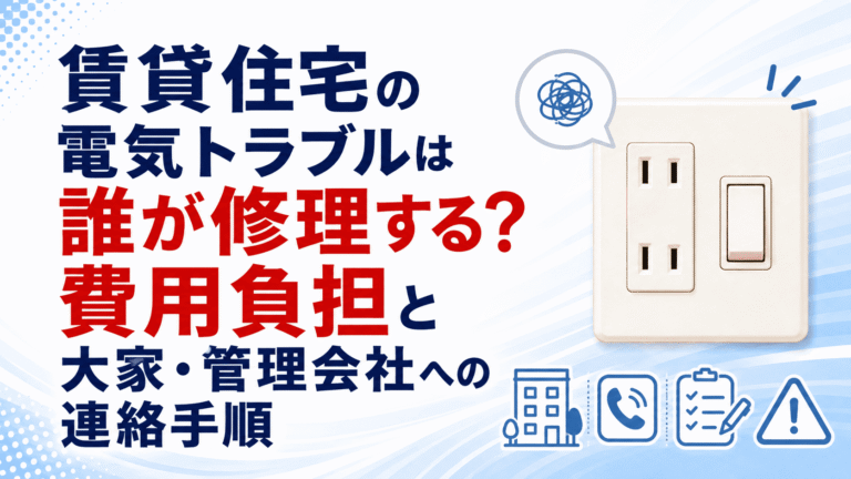 賃貸住宅の電気トラブルは誰が修理する？費用負担と大家・管理会社への連絡手順