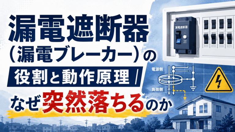 漏電遮断器（漏電ブレーカー）の役割と動作原理｜なぜ突然落ちるのか