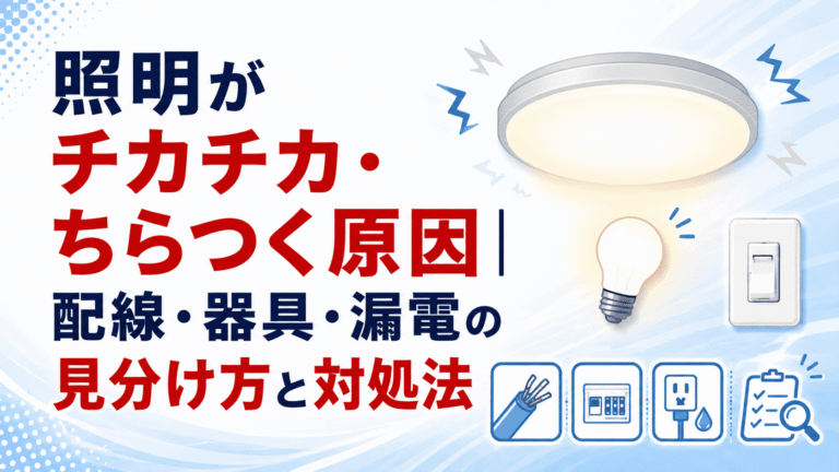 照明がチカチカ・ちらつく原因｜配線・器具・漏電の見分け方と対処法
